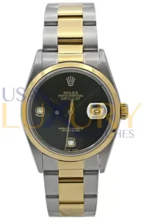 Rolex Datejust 36 16203 Yellow gold and Stainless steel Black