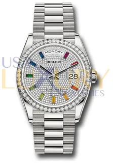 Rolex Day-Date 36 128349RBR 18k white gold White