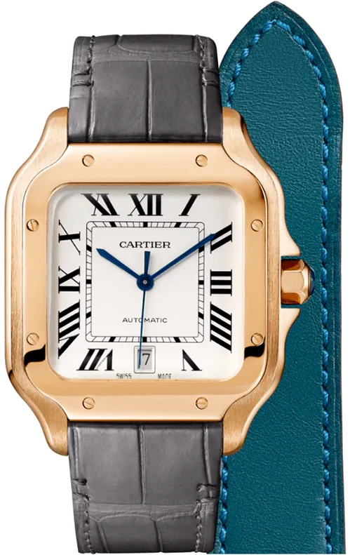 Cartier Santos WGSA0011 40mm 18K pink Silvered opaline