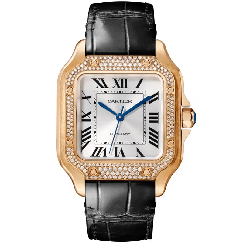 Cartier Santos WJSA0007 35mm Rose gold sunray-effect