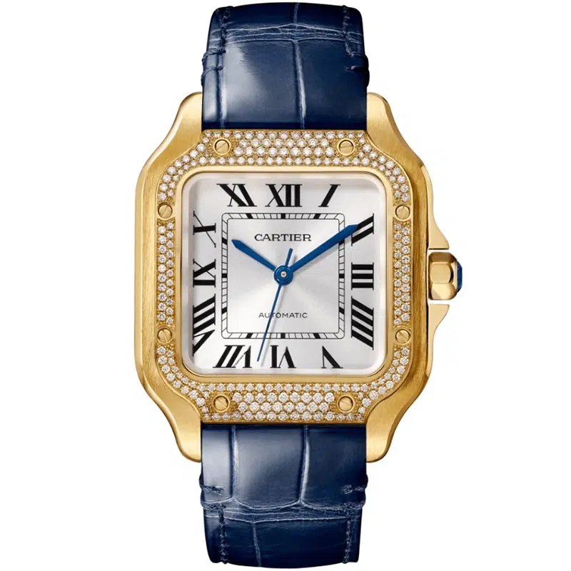 Cartier Santos WJSA0008 Yellow gold sunray-effect