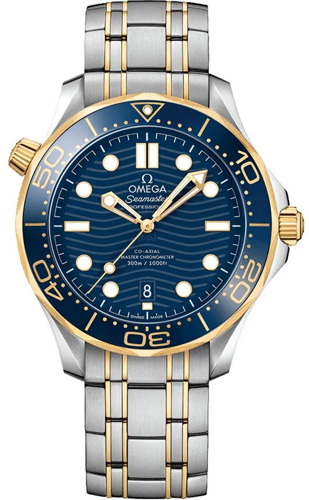 Omega Seamaster Diver 300M 210.20.42.20.03.001 42mm Yellow gold and Stainless steel Blue