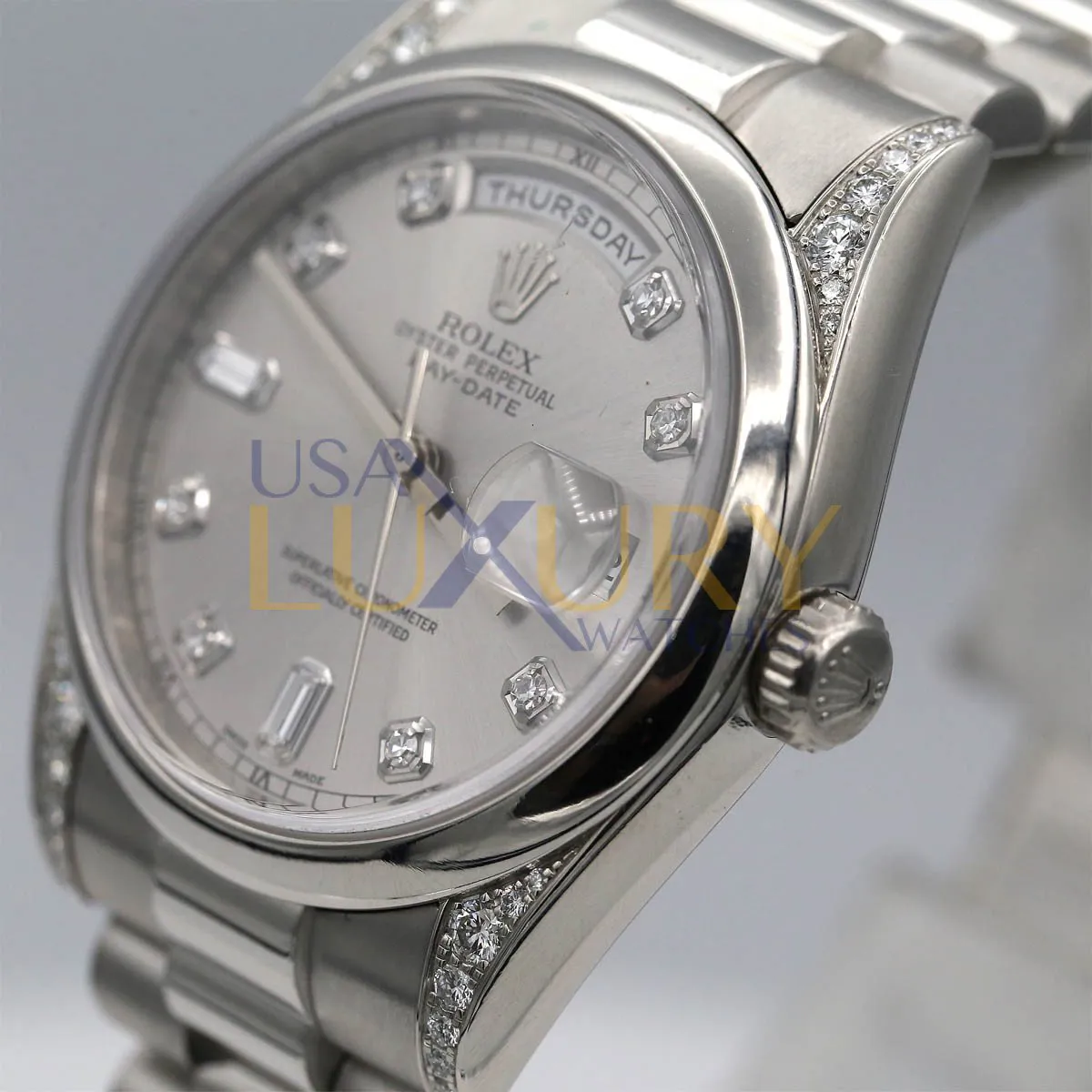 Rolex Day-Date 36 118296 36mm Platinum Silver 6