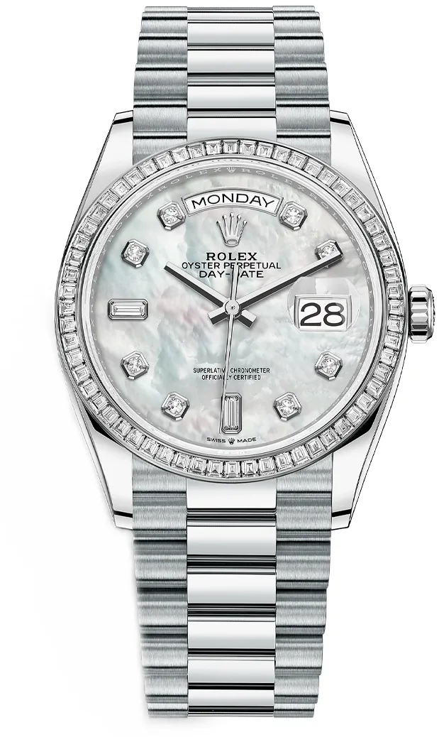 Rolex Day-Date 36 128396TBR 36mm Platinum Mother-of-pearl