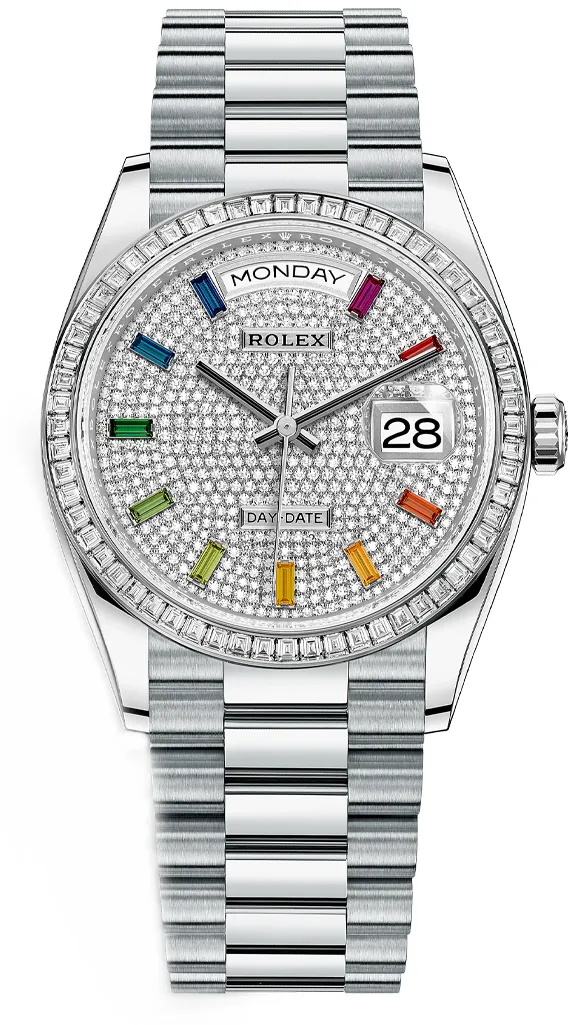 Rolex Day-Date 36 128396TBR 36mm Platinum Diamond