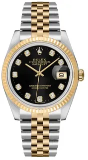 Rolex Datejust 36 16233 Stainless steel and 18k yellow gold Black