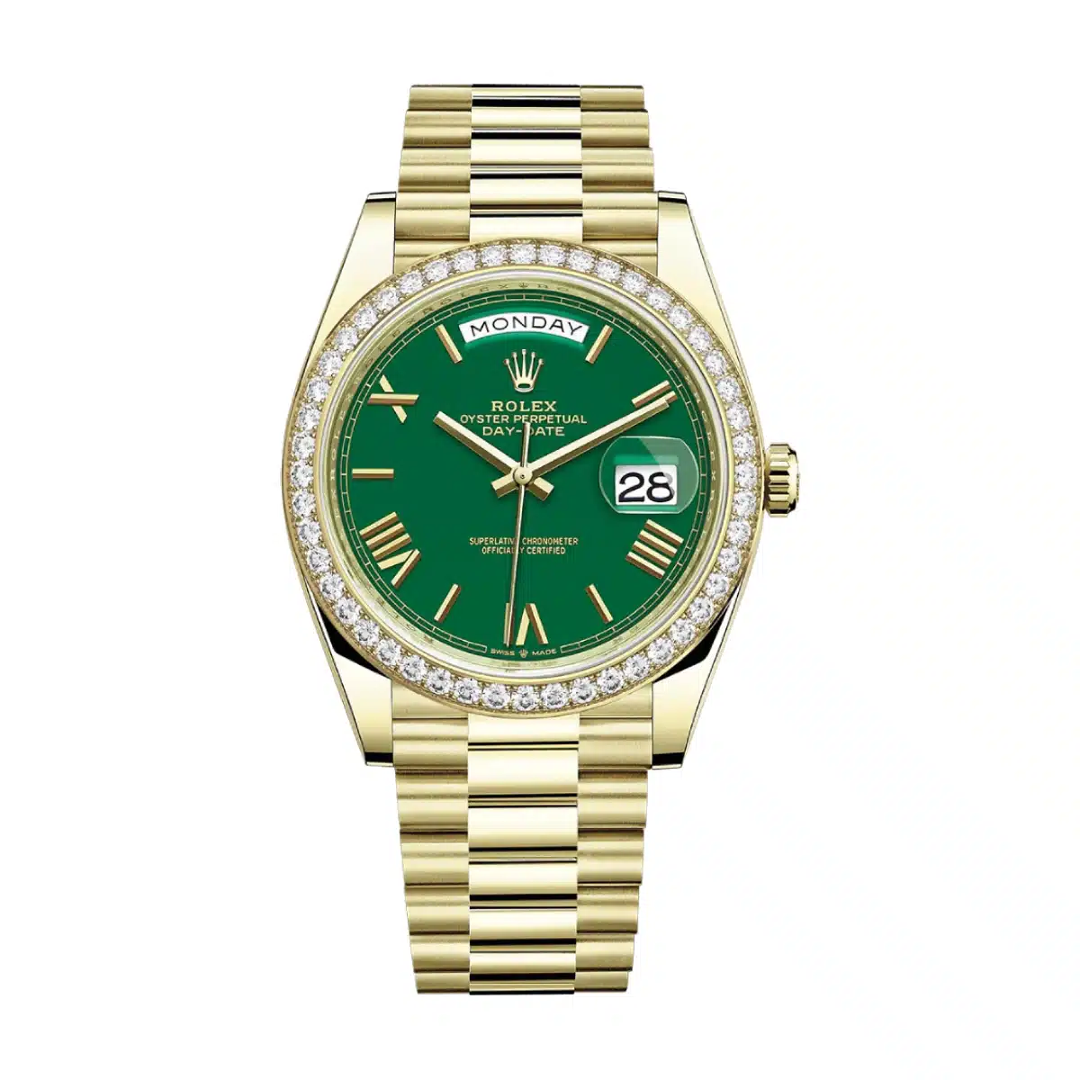 Rolex Day-Date 40 228348RBR 40mm Yellow gold and Stainless steel Green