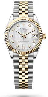 Rolex Datejust 278273-0028 Yellow gold and Stainless steel White mother-of-pearl set with diamonds