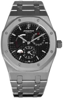 Audemars Piguet Royal Oak 26120ST.OO.1220ST.03 Stainless steel Black guilloche with luminescent markers index markings, luminescent hand