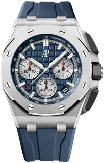 Audemars Piguet Royal Oak Offshore 26420TI.OO.A027CA.01 Titanium Blue with luminescent markers index markings, luminescent hands