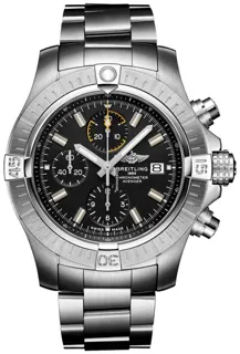 Breitling Avenger A13317101B1A1 Stainless steel Black with luminescent markers index markings, luminescent hands