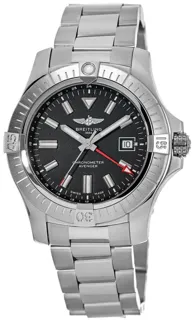 Breitling Avenger A32397101B1A1 Stainless steel Black with luminescent markers index markings, luminescent hands