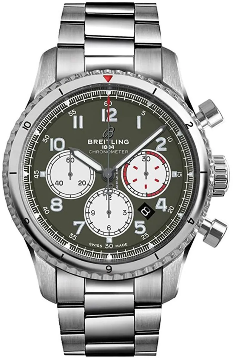 Breitling Aviator 8 AB01192A1L1A1 43mm Stainless steel Green