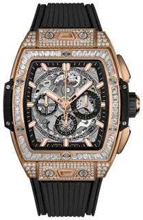 Hublot Big Bang 642.OX.0180.RX.0904 Rose gold and Diamond Black skeleton dial with luminescent markers index markings, luminescent hands