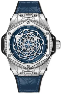 Hublot Big Bang Sang Bleu 465.SS.7179.VR.1204.MXM19 Stainless steel Blue with arabic numerals and index markings