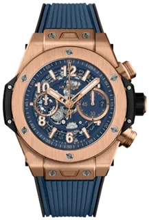 Hublot Big Bang 421.OX.5180.RX Rose gold Blue skeleton dial with luminescent markers arabic numerals and index markings, luminescent hands