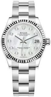 Rolex Datejust 278274-0005 White gold and Stainless steel White mother-of-pearl set with diamonds