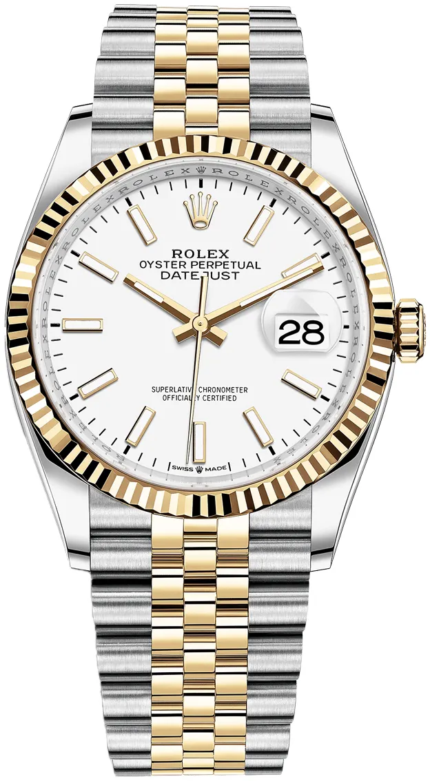 Rolex Datejust 36 126233-0019 36mm Yellow gold and Oystersteel White