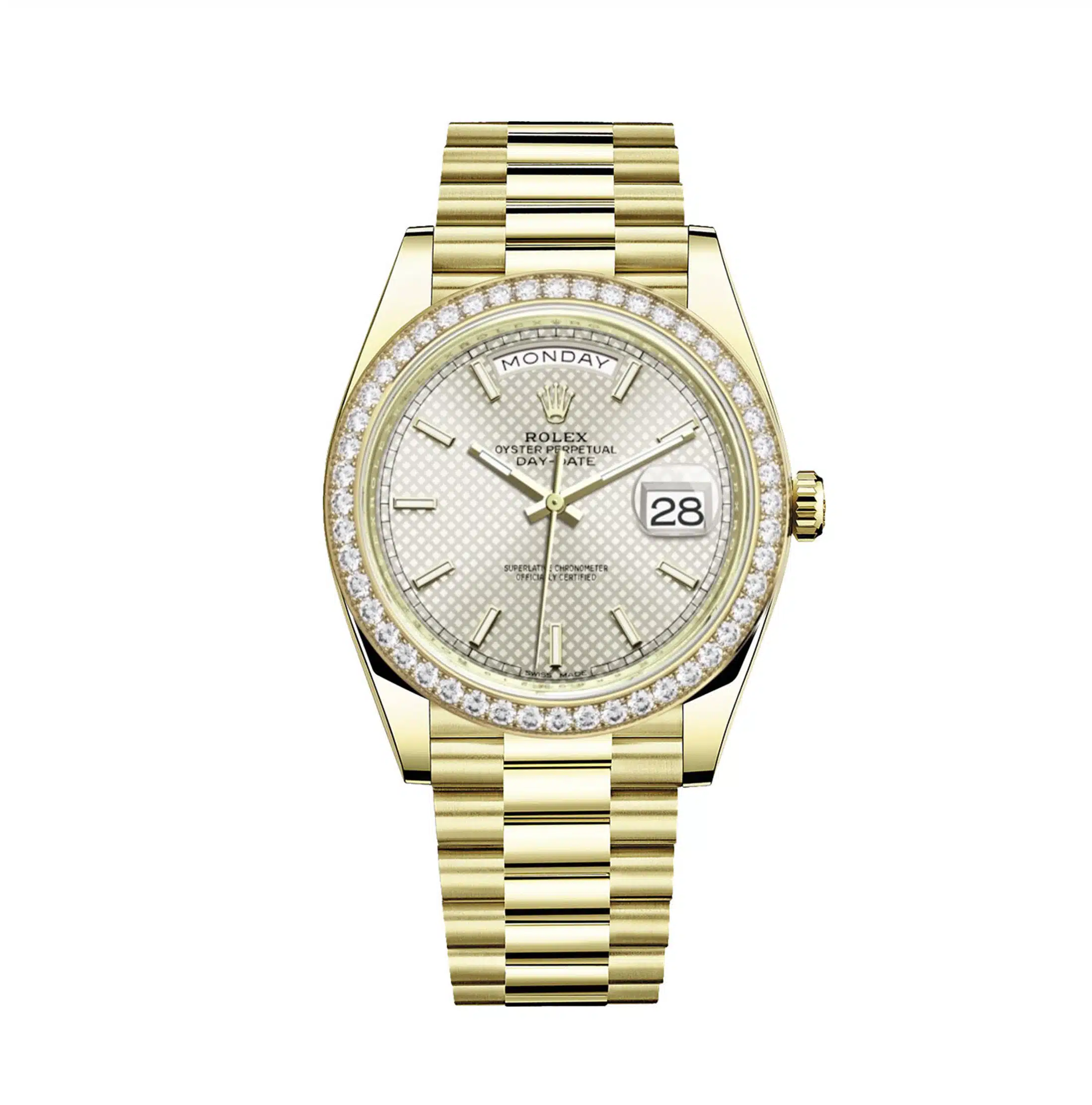 Rolex Day-Date 228348RBR-0005 40mm Yellow gold Silver