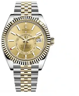 Rolex Sky-Dweller 326933 Stainless steel and 18k yellow gold Champagne