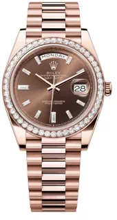 Rolex Day-Date 40 228345RBR Everose gold Chocolate set with diamonds