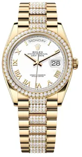 Rolex Day-Date 36 128348RBR Yellow gold White