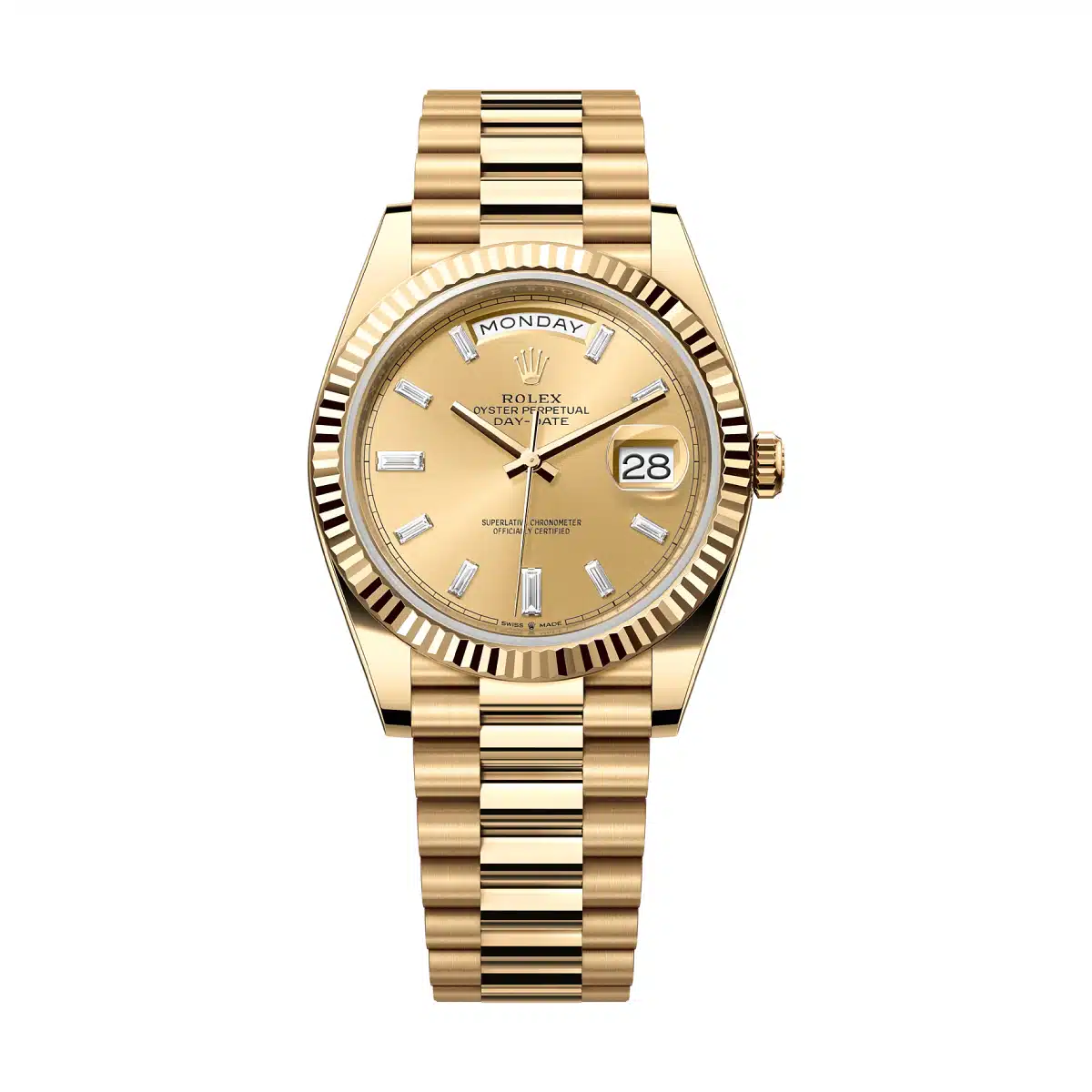 Rolex Day-Date 40 228238-0005 40mm 18k yellow gold Champagne-colour set with diamonds