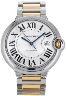 Cartier Ballon Bleu W69009Z3 Yellow gold and Stainless steel Silver Roman Numeral