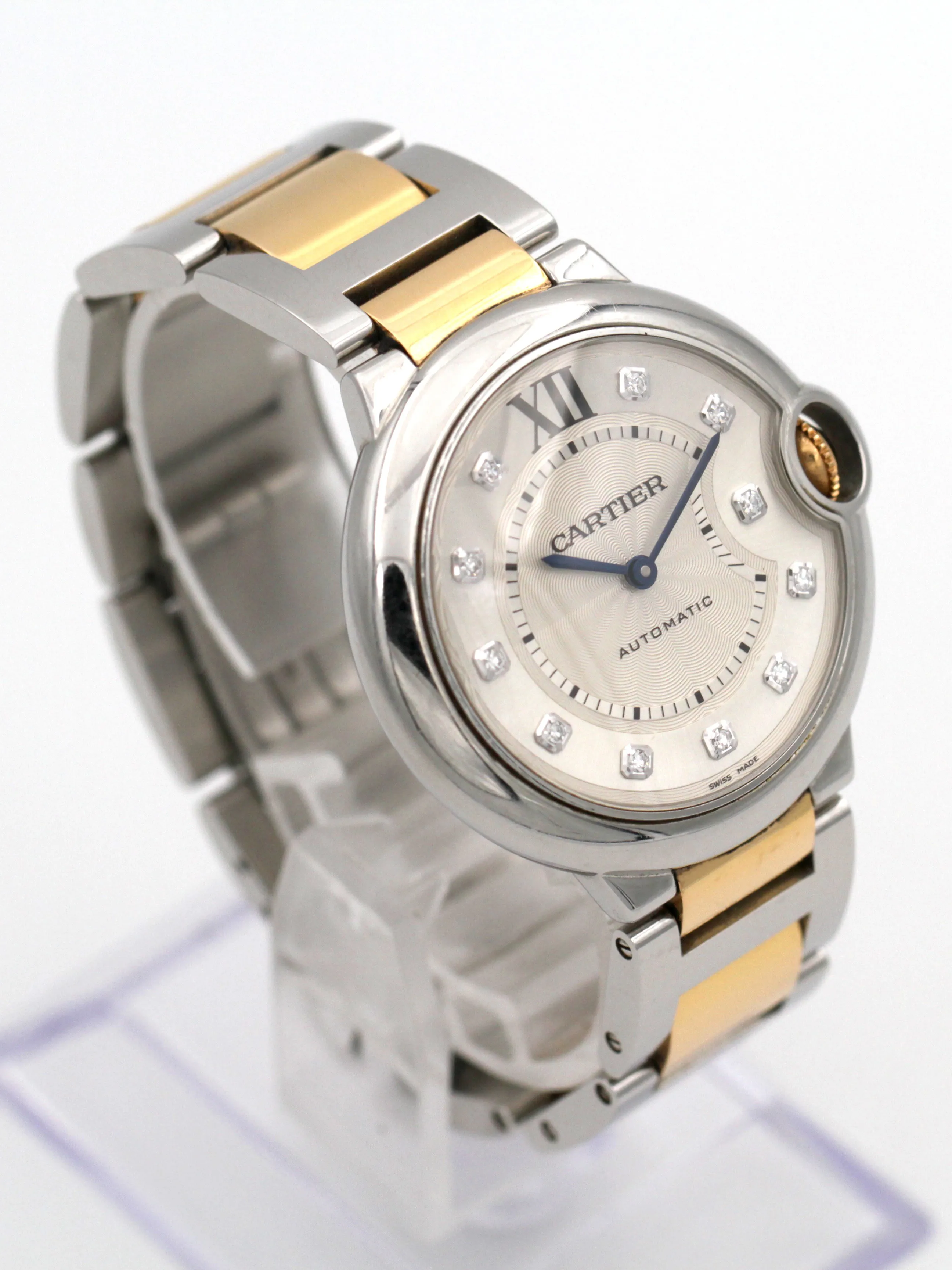 Cartier Ballon Bleu 3284 36mm Yellow gold and Stainless steel Silver 2