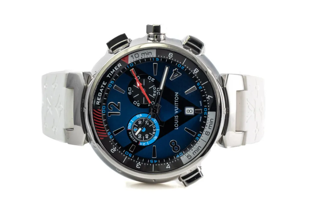 Louis Vuitton Tambour Q102D 44mm Stainless steel Blue