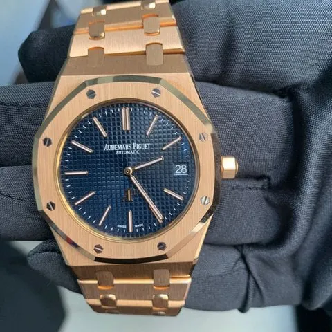 Audemars Piguet Royal Oak 15202OR.OO.1240OR.01 39mm Rose gold Blue