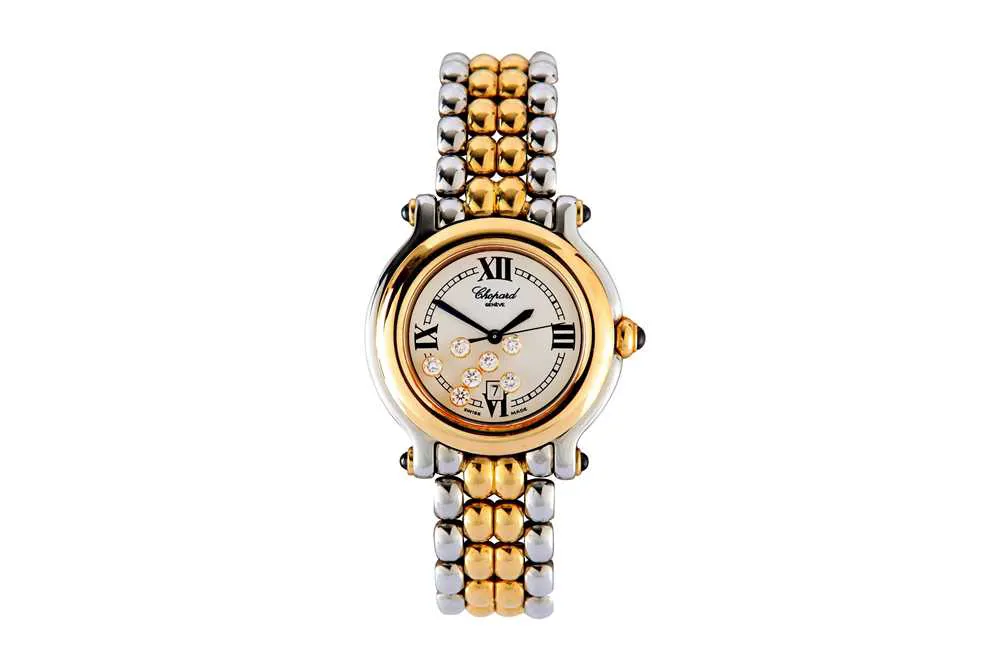 Chopard Happy Sport 32mm Yellow gold and Stainless steel White