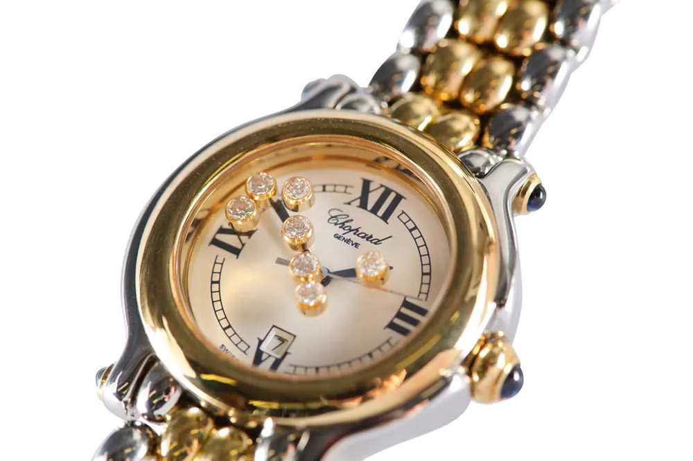 Chopard Happy Sport 32mm Yellow gold and Stainless steel White 4