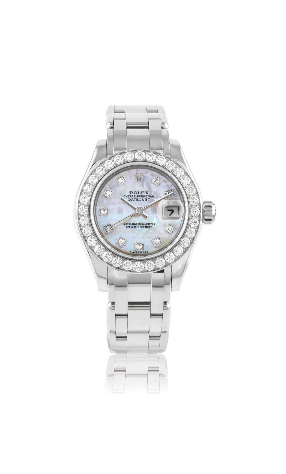 Rolex Pearlmaster 80299 28mm White gold Mother-of-pearl