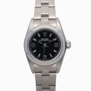 Rolex Oyster Perpetual 76080 Stainless steel Black Quarter Arabic