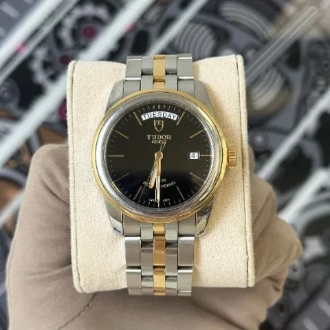 Tudor Glamour 56003 39mm Yellow gold and Stainless steel Black