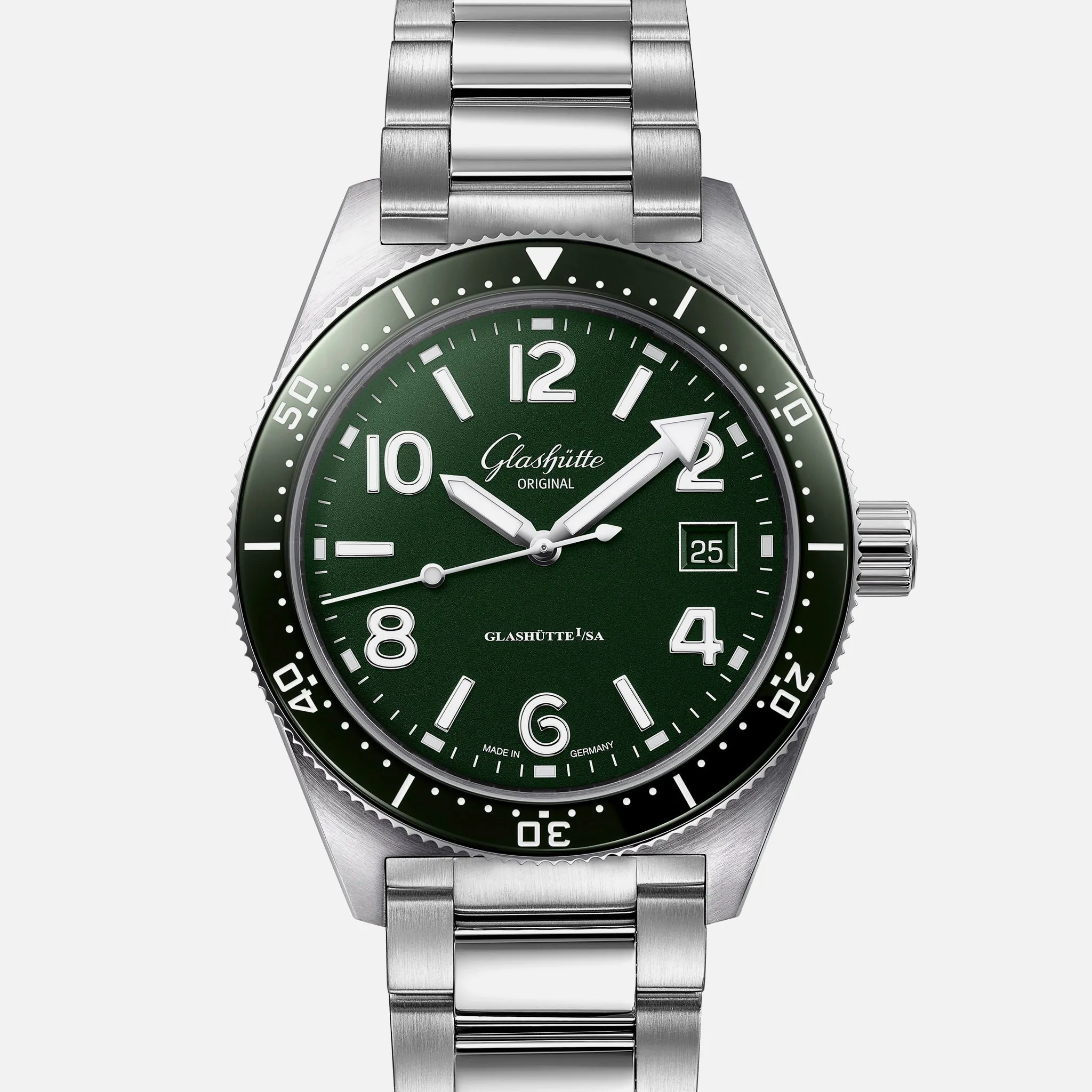 Glashütte SeaQ 1-39-11-13-83-70 39.5mm Stainless steel Green