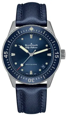 Blancpain Fifty Fathoms 5100-1140-O52A 38mm Stainless steel Blue