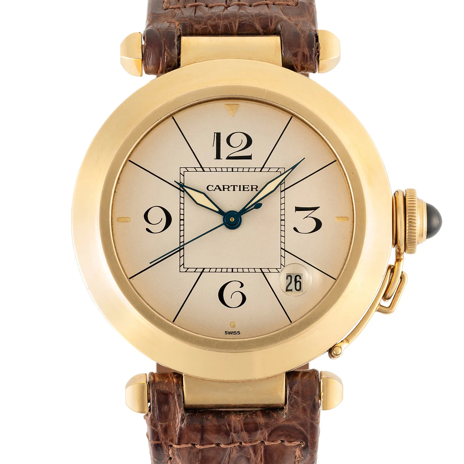 Cartier Pasha 1990 38mm Yellow gold Silver