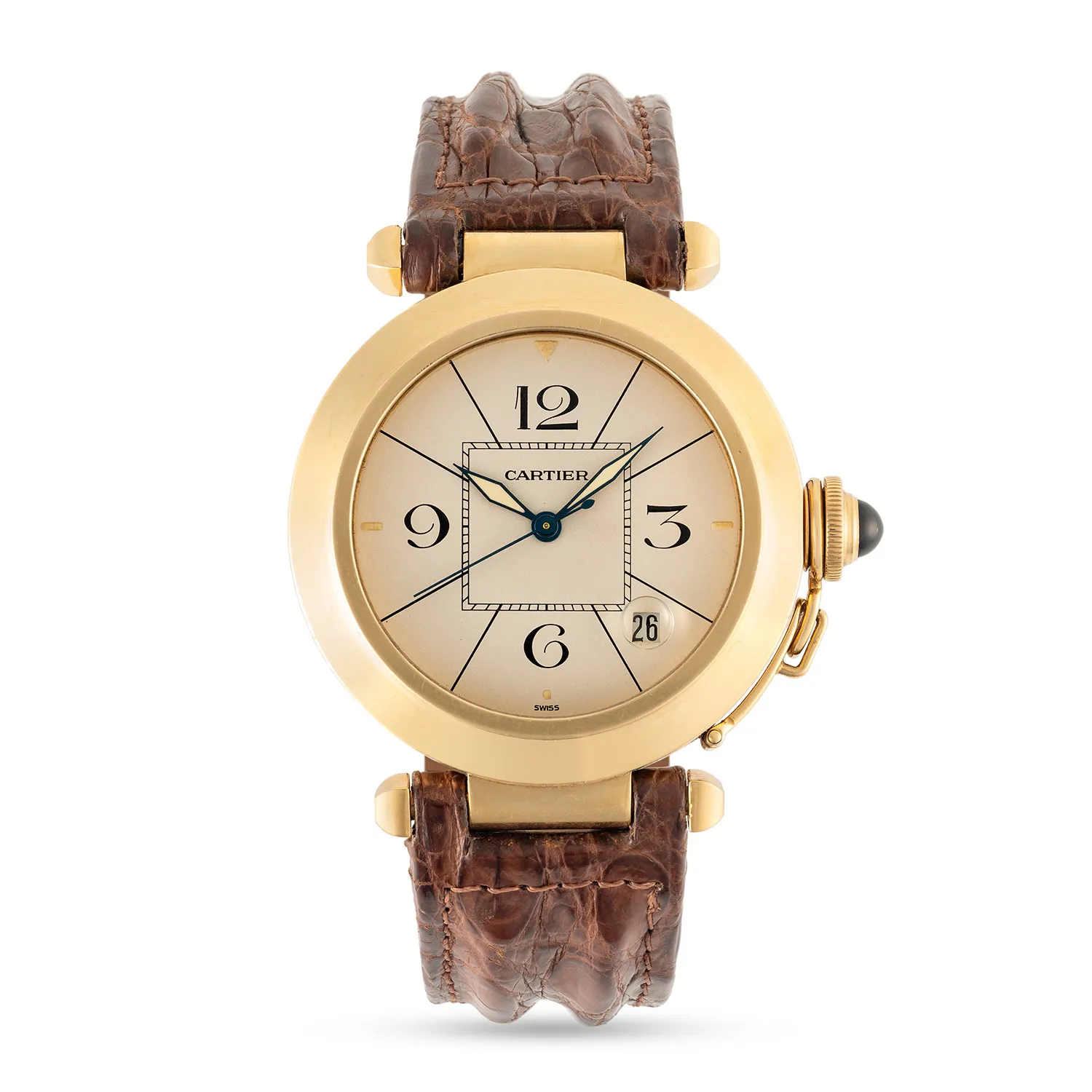 Cartier Pasha 1990 38mm Yellow gold Silver 1