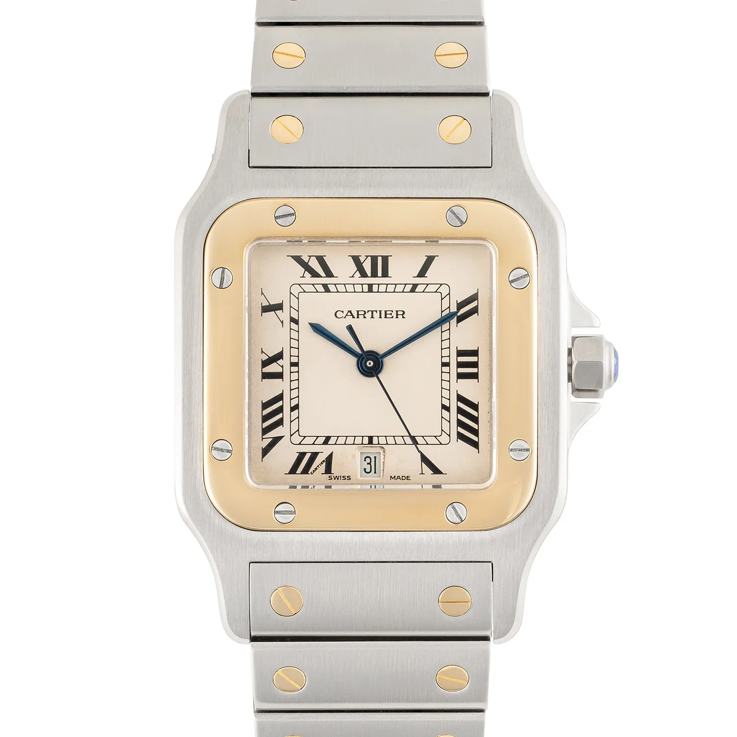 Cartier Santos Galbée 187901 29mm Yellow gold and Stainless steel Silver