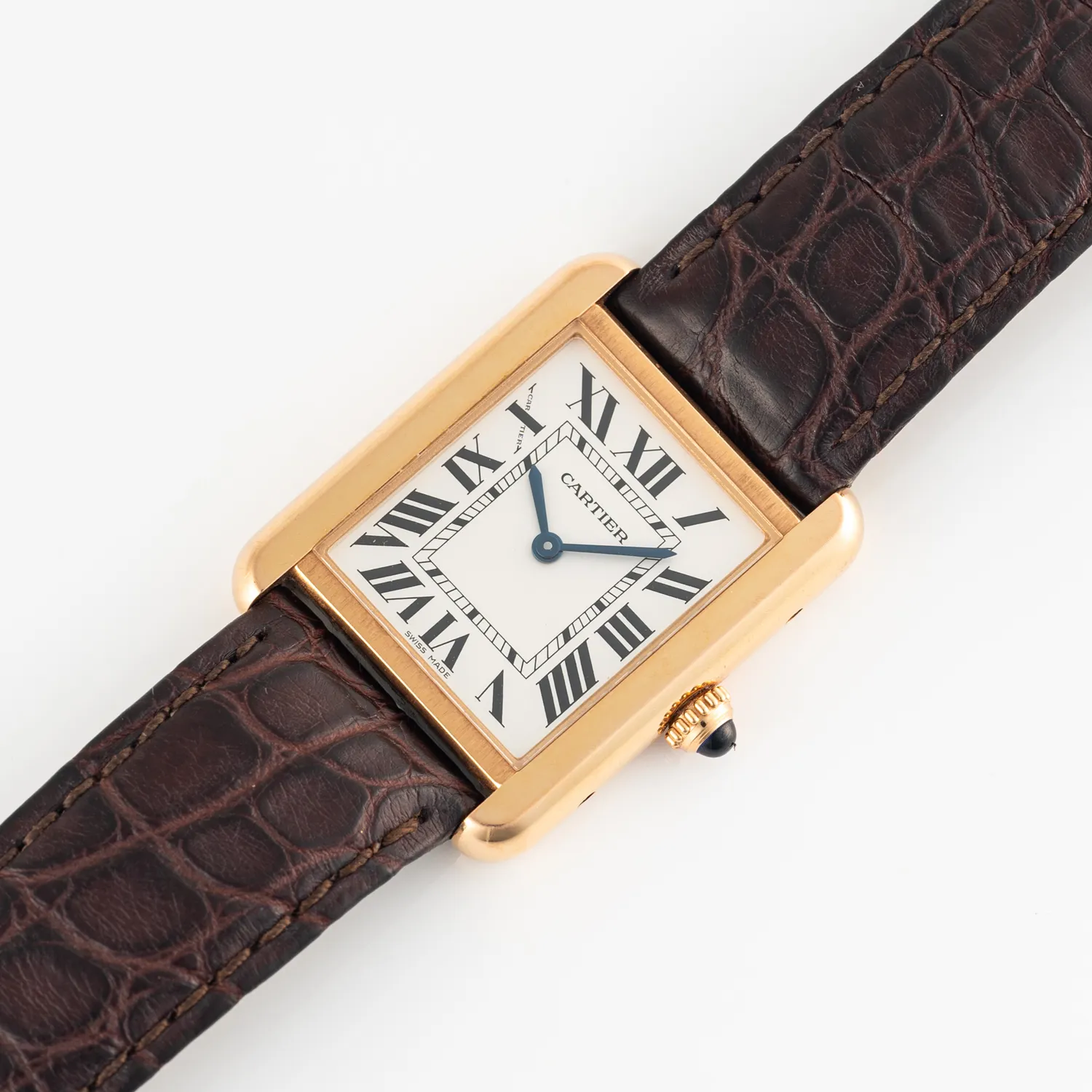 Cartier Tank Solo 3168 24.5mm Rose gold White 3