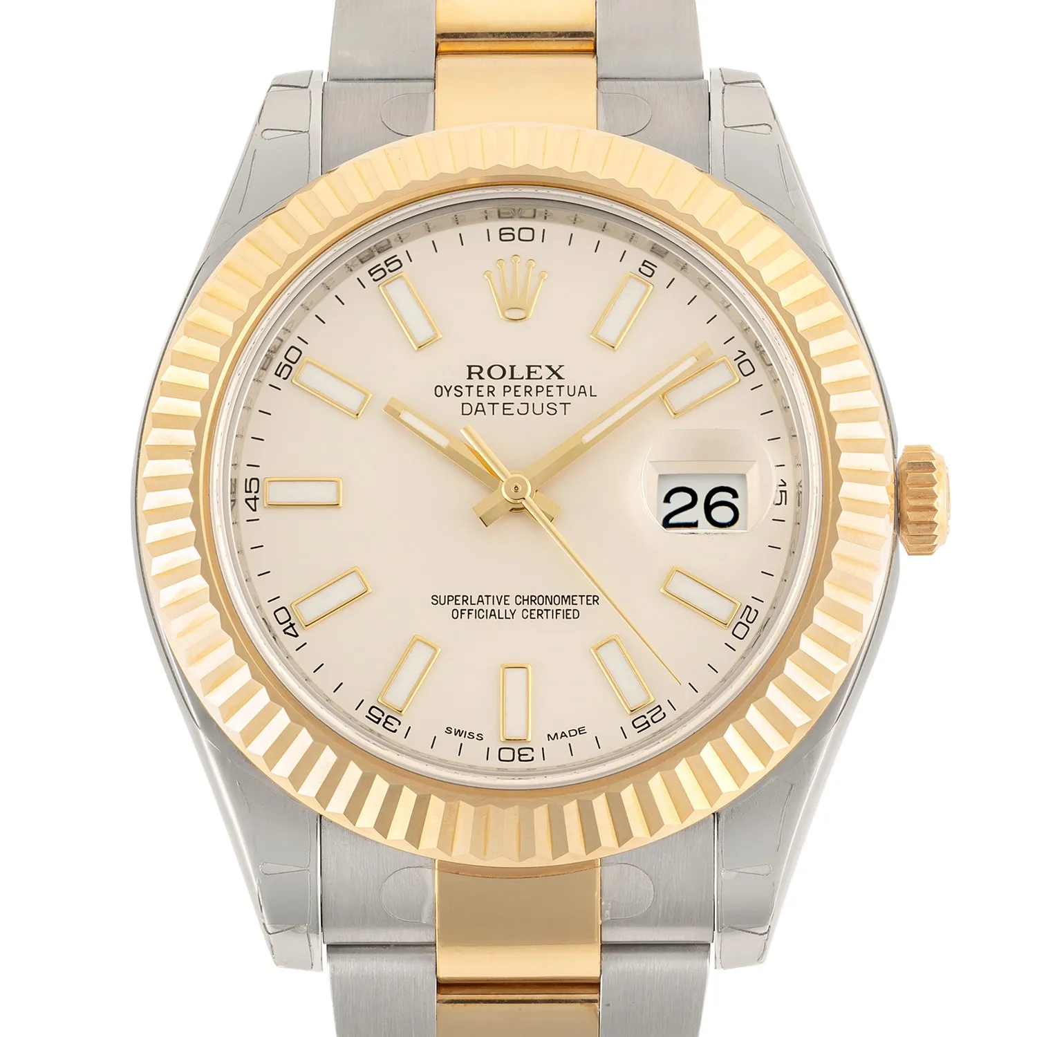 Rolex Datejust II 116333 41mm Yellow gold and Stainless steel Cream