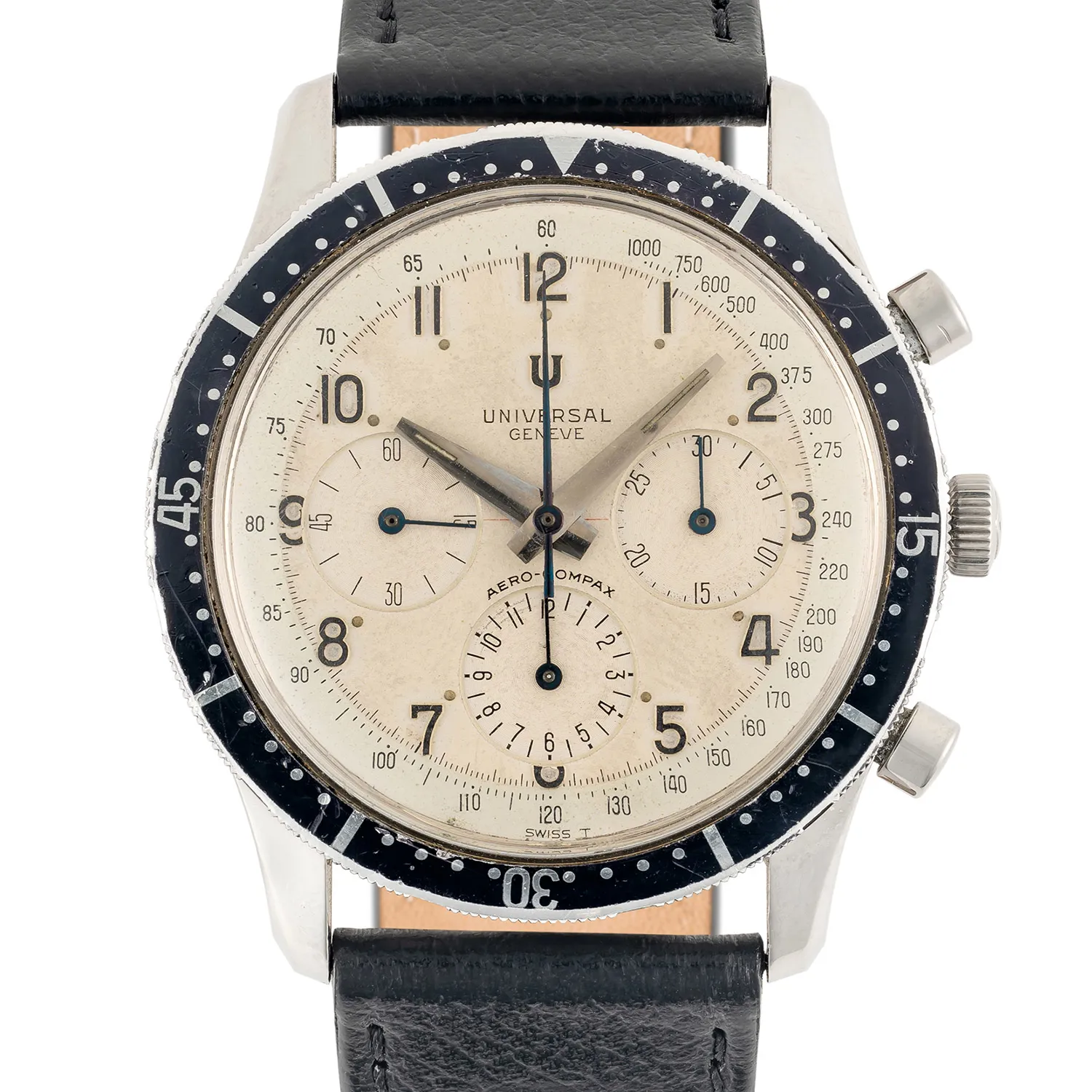 Universal Genève Aero-Compax 22703/3 40mm Stainless steel Cream