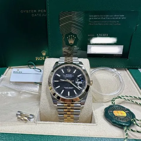 Rolex Datejust 41 126303 41mm Yellow gold and Stainless steel Black