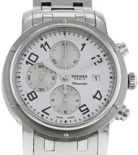 Hermès Clipper CP1.910 Stainless steel White