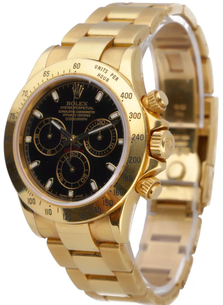 Rolex Daytona 116528 40mm Yellow gold Black Baton 1