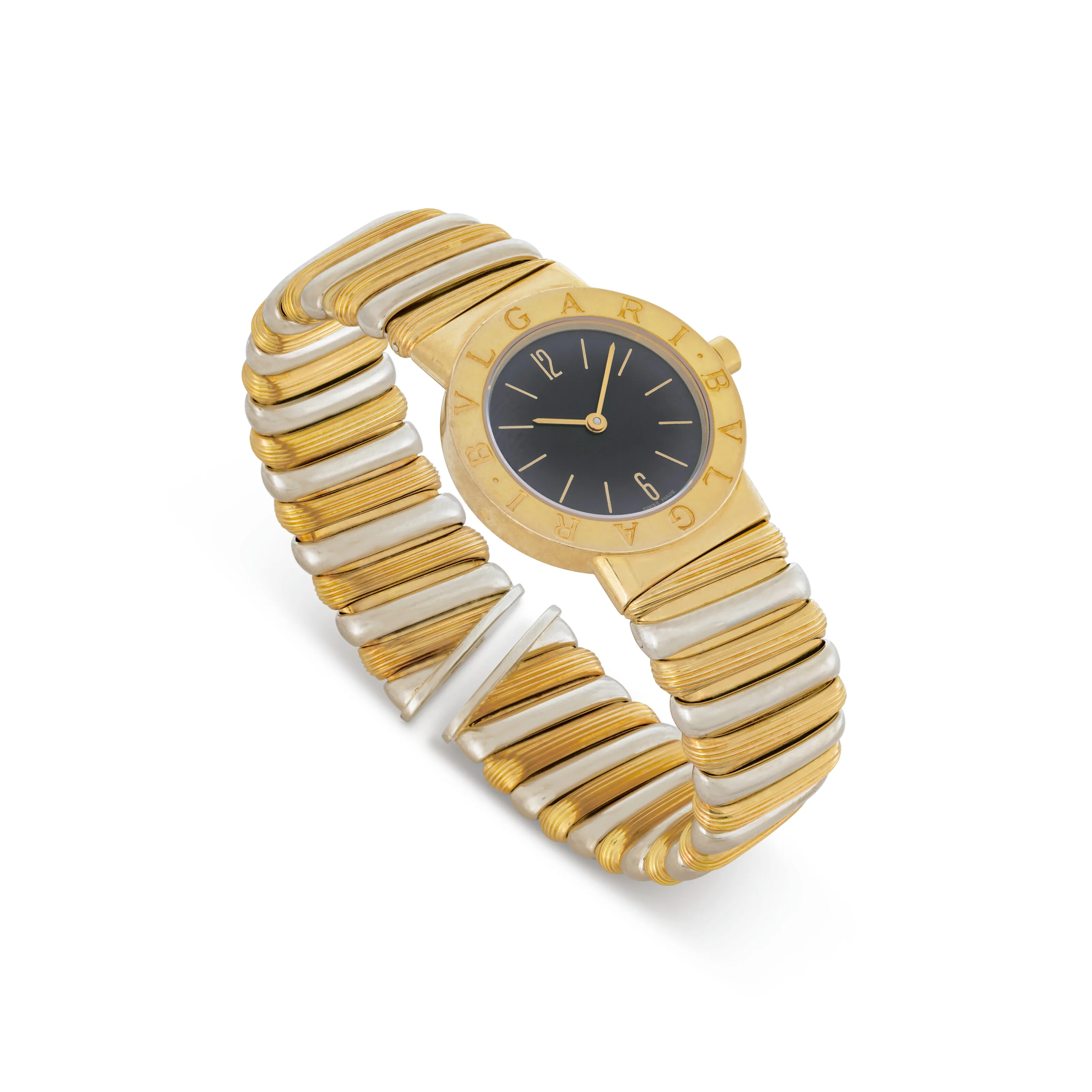 Bulgari Tubogas 15mm Yellow gold Black 2