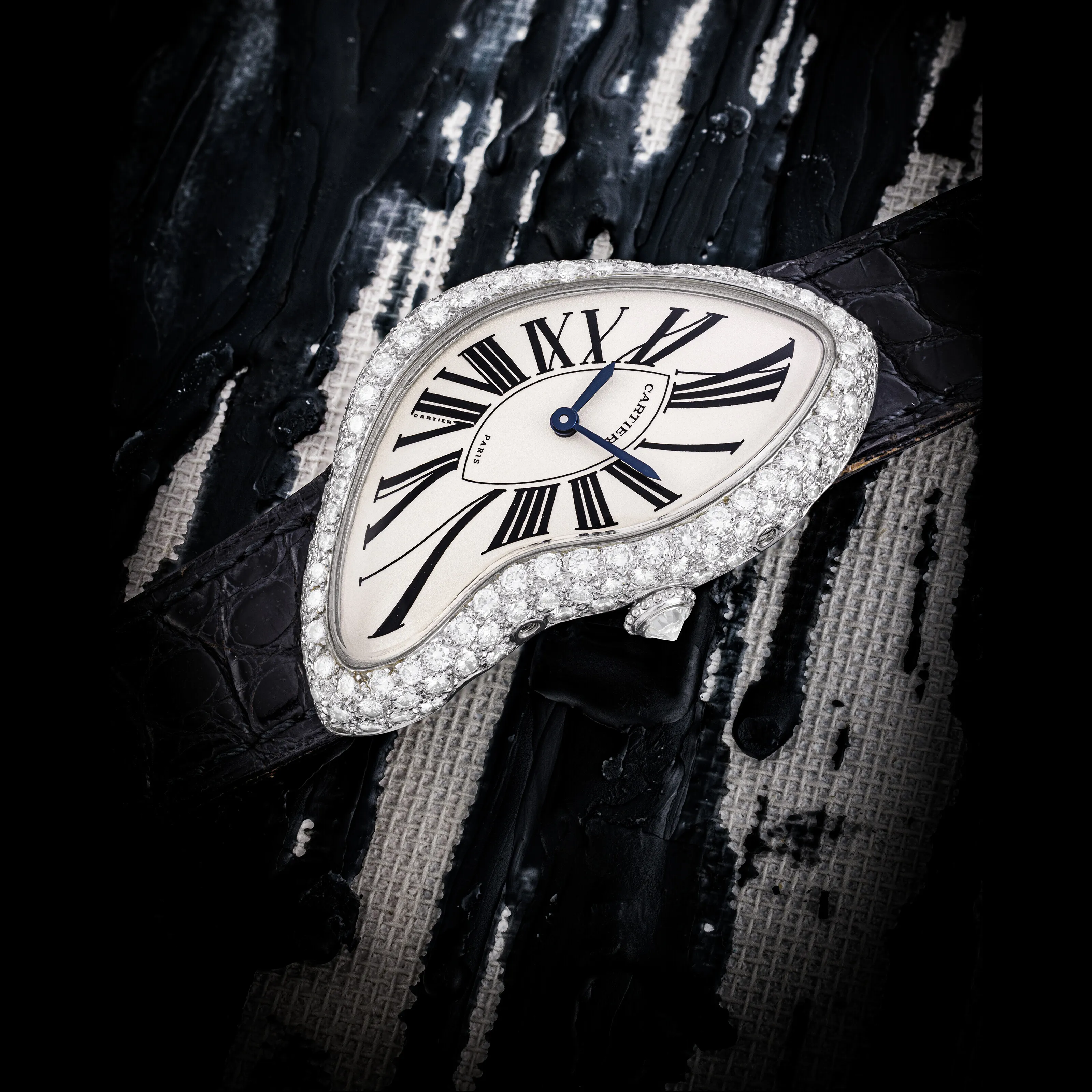 Cartier Crash 24mm White gold and Diamond Silver