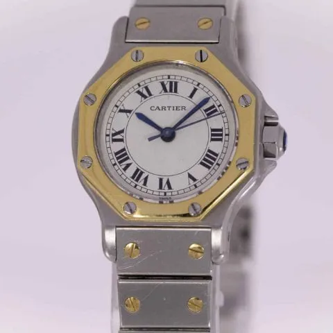 Cartier Santos 0907 25mm Yellow gold and Stainless steel White